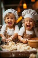 adorable pequeño unos explorar el mundo de sabores su caras lleno con emoción y sorpresa foto