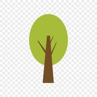 Simple tree icon. Forest and garden symbol. Vector illustration