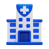 hospital building 3d medical and healthcare icon png