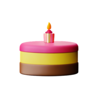 anniversaire gâteau 3d le rendu icône illustration png