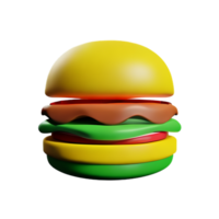 hamburger 3d icona illustrazione png