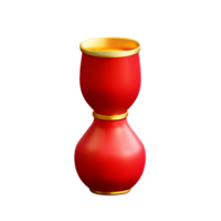 chinese new year icon wine jug 3d render png
