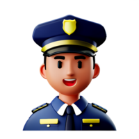 polis 3d yrke avatars illustrationer png