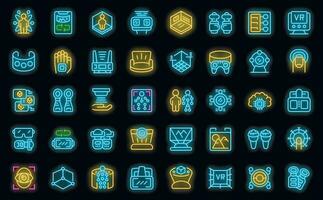 Motion sensor game icons set vector neon