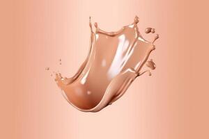 Liquid foundation splash fluid cosmetic cream profesional photograpy Ai Generated photo