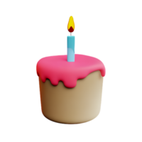 anniversaire gâteau 3d le rendu icône illustration png