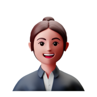 femelle comptable visage 3d profession avatars png