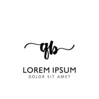 QB Initial Handwriting Template Design vector