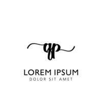 QP Initial Handwriting Template Design vector