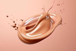 Liquid foundation splash fluid cosmetic cream profesional photograpy Ai Generated photo