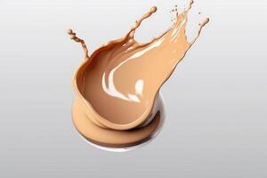 Liquid foundation splash fluid cosmetic cream profesional photograpy Ai Generated photo