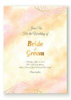 Artistic abstract watercolor wedding invitation vector