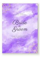 Artistic abstract watercolor wedding invitation vector