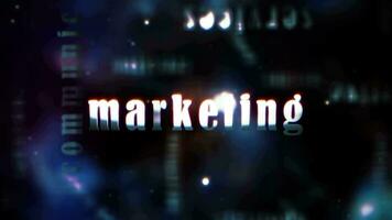 Marketing Solution white word cloud cinematic title animation background video
