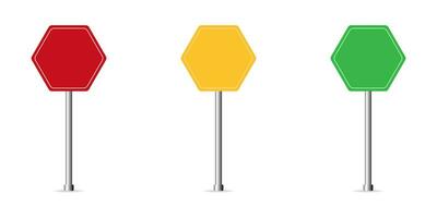 Road signs. Highway warning symbols in different colors. vector