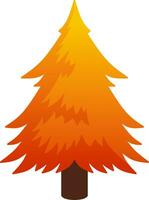 Autumn pine vector illustration. Fall season pine icon with gradient color. Fall season pine tree for autumn icon, sign, symbol or decoration. Christmas tree in autumn for design forest and plant