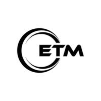 etm logo diseño, inspiración para un único identidad. moderno elegancia y creativo diseño. filigrana tu éxito con el sorprendentes esta logo. vector