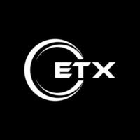 etx logo diseño, inspiración para un único identidad. moderno elegancia y creativo diseño. filigrana tu éxito con el sorprendentes esta logo. vector