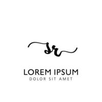 SR Initial Handwriting Template Design vector