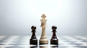 Chess King Piece And Queen Over A White Background Stock Photo, Picture and  Royalty Free Image. Image 52414472.