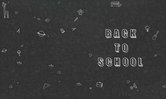 Concept of Education Home School background chalkboard with different stuff. Welcome back to school design vector. vector