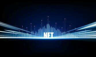 resumen puerta abierto ligero de nft bitcoin tecnología antecedentes de alta tecnología comunicación concepto innovación antecedentes vector diseño.