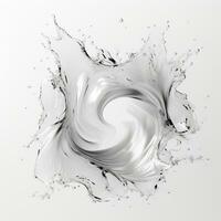 Transparent swirling water splash isolated on background photo