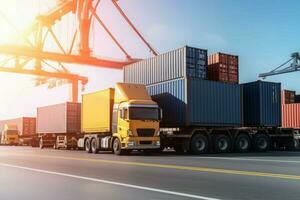 Cargo port transport industry. Generate Ai photo