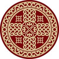 vector rojo en un negro antecedentes yakuto redondo ornamento. el circulo de el ancestros de el del Norte pueblos de el tundra. talismán, amuleto, proteccion símbolo de longevidad y infinidad.