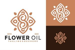 flor petróleo ornamental logo diseño vector símbolo icono ilustración