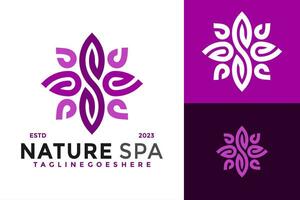 Letter S nature spa logo design vector symbol icon illustration