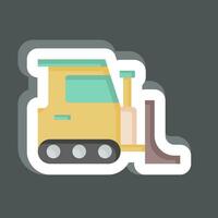 Sticker Bulldozer. related to Building Material symbol. simple design editable. simple illustration vector