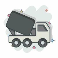 Icon Truck Mixer. related to Building Material symbol. comic style. simple design editable. simple illustration vector