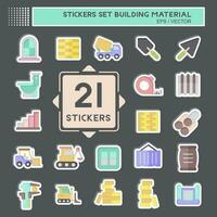 Sticker Set Building Material. related to Education symbol. simple design editable. simple illustration vector