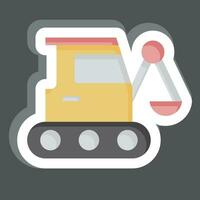 Sticker Excavator. related to Building Material symbol. simple design editable. simple illustration vector