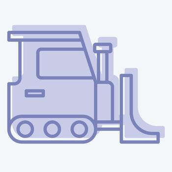 Icon Bulldozer. related to Building Material symbol. two tone style. simple design editable. simple illustration vector