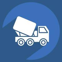 Icon Truck Mixer. related to Building Material symbol. long shadow style. simple design editable. simple illustration vector