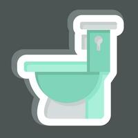 Sticker Toilet. related to Building Material symbol. simple design editable. simple illustration vector