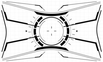 hud ciencia ficción interfaz pantalla ver negro geométrico en blanco diseño virtual realidad futurista tecnología creativo monitor vector