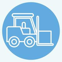 Icon Fork Lift. related to Building Material symbol. blue eyes style. simple design editable. simple illustration vector