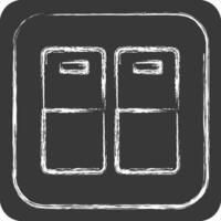 Icon Door light Switch. related to Building Material symbol. chalk Style. simple design editable. simple illustration vector