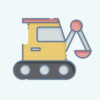 Icon Excavator. related to Building Material symbol. doodle style. simple design editable. simple illustration vector