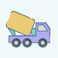 Icon Truck Mixer. related to Building Material symbol. doodle style. simple design editable. simple illustration vector