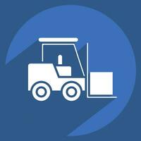 Icon Fork Lift. related to Building Material symbol. long shadow style. simple design editable. simple illustration vector