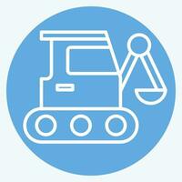 Icon Excavator. related to Building Material symbol. blue eyes style. simple design editable. simple illustration vector