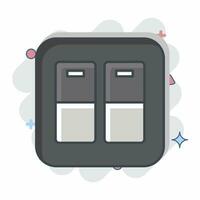 Icon Door light Switch. related to Building Material symbol. comic style. simple design editable. simple illustration vector