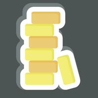 Sticker Brick. related to Building Material symbol. simple design editable. simple illustration vector