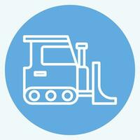 Icon Bulldozer. related to Building Material symbol. blue eyes style. simple design editable. simple illustration vector