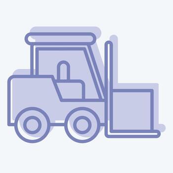 Icon Fork Lift. related to Building Material symbol. two tone style. simple design editable. simple illustration vector