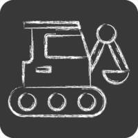 Icon Excavator. related to Building Material symbol. chalk Style. simple design editable. simple illustration vector